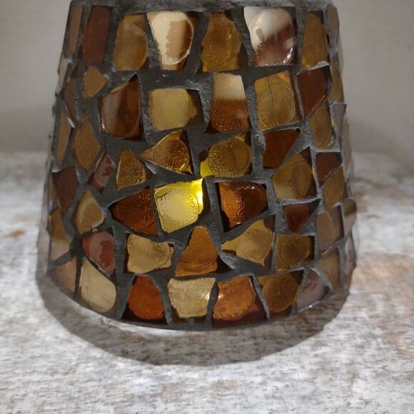 Mosaic Tile Candle Shade Amber  Colors Y1 - Picture 3 of 7